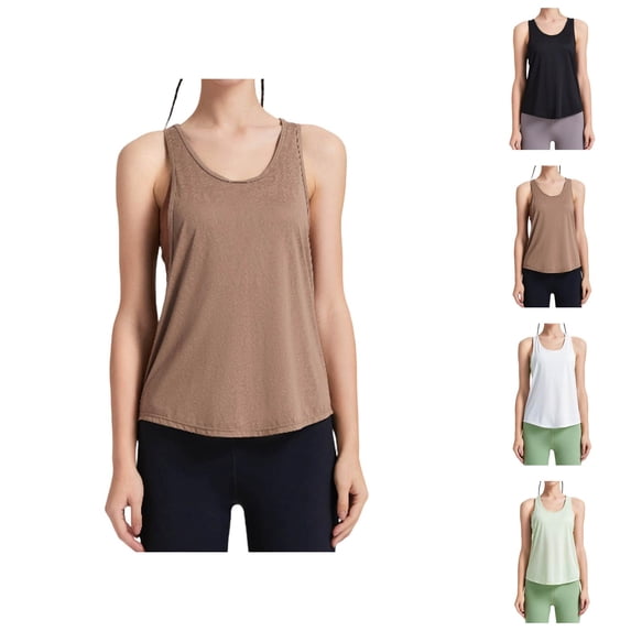 Workout Tank Tops Woman Lightweight Breathable Loose Fit Scoop Neck Racerback Sleeveless Shirt Workout Running Gym Tanks