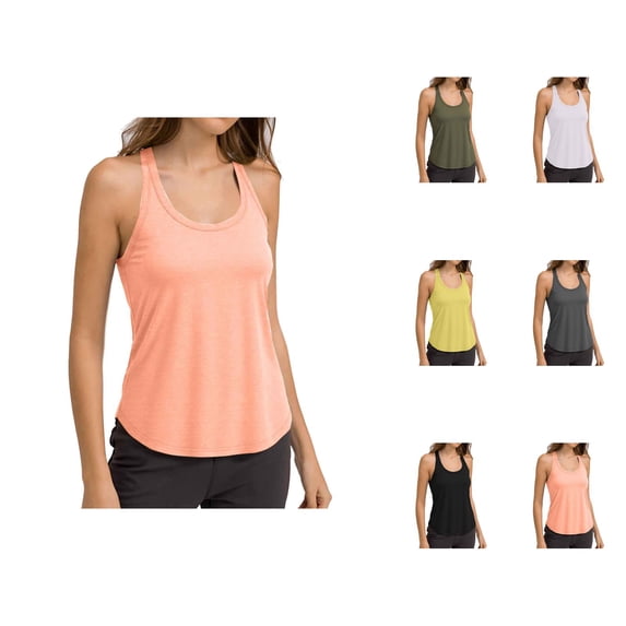 Workout Tank Tops Woman Loose Fit Scoop Neck Racerback Sleeveless Shirt Athletic Running Yoga Gym Tanks