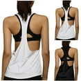 thumbnail image 1 of Workout Tank Tops Woman Loose Fit Sleeveless Backless Yoga Running Exercise Gym Vest White Basic Fitted Summer Clothes XL, 1 of 7
