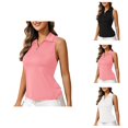 thumbnail image 1 of Workout Tank Tops Woman Quarter Zip Collared Slim Fit Sleeveless Polo Shirt Athletic Gym Tennis Golf Tanks, 1 of 6