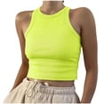 thumbnail image 1 of Workout Tank Tops Woman Ribbed Crop Tank Tops for Women Sleeveless Racerback High Neck Tank Tops for Women Athletic Casual Sleeveless T-Shirt, 1 of 6