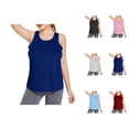 thumbnail image 1 of Workout Tank Tops Woman Stretchy Scoop Neck Racerback Loose Fit Sleeveless Shirt Athletic Yoga Gym Tanks, 1 of 4