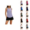 thumbnail image 1 of Workout Tank Tops Woman Summer Sleeveless Ruffle Racerback Crewneck Casual Loose Running Gym Athletic Tee Shirts, 1 of 7