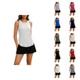 thumbnail image 1 of Workout Tank Tops Woman Summer Sleeveless Ruffle Racerback Crewneck Casual Loose Running Gym Athletic Tee Shirts, 1 of 7