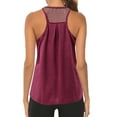 thumbnail image 1 of Workout Tank Tops Woman Workout Tops Mesh Racerback Yoga Tank Shirts Gym Running Tops Tank Tops Wine, 1 of 7