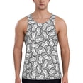 thumbnail image 1 of Workout Tank Tops for Men - Bike Chains Pattern White Quick Dry Sleeveless Muscle Shirts for Men with Running, 1 of 5