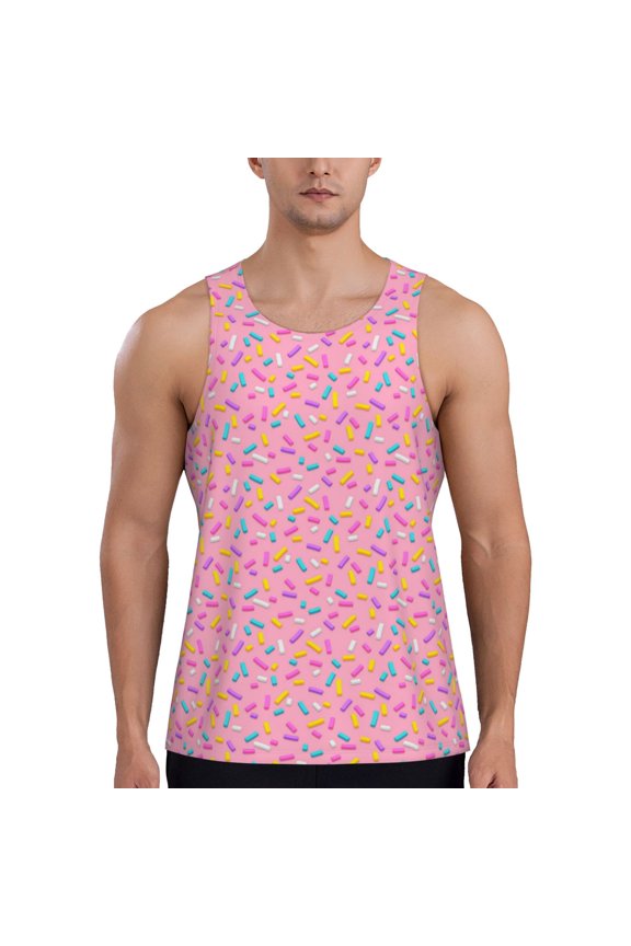 Workout Tank Tops for Men - Donut (2) Quick Dry Sleeveless Muscle Shirts for Men with Running