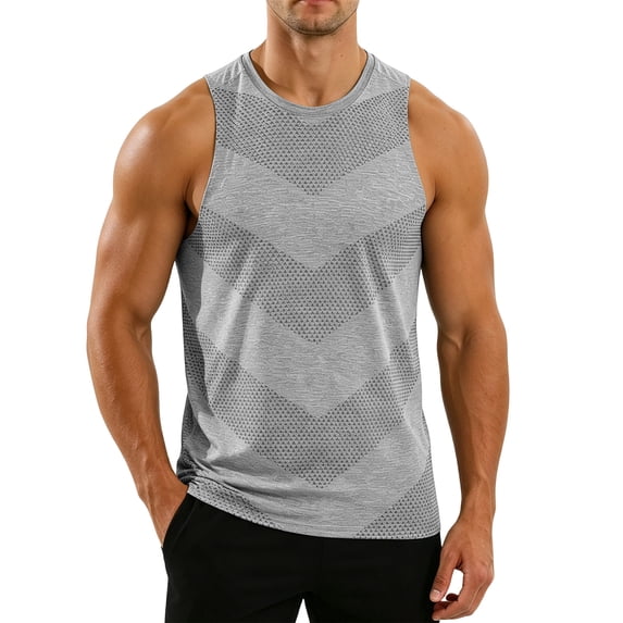 Workout Tank Tops for Men Moisture Wicking Quick Dry Sleeveless Sjirts Breathable Cut Off Muscle Gym Workout Running Mesh Shirt for Summer