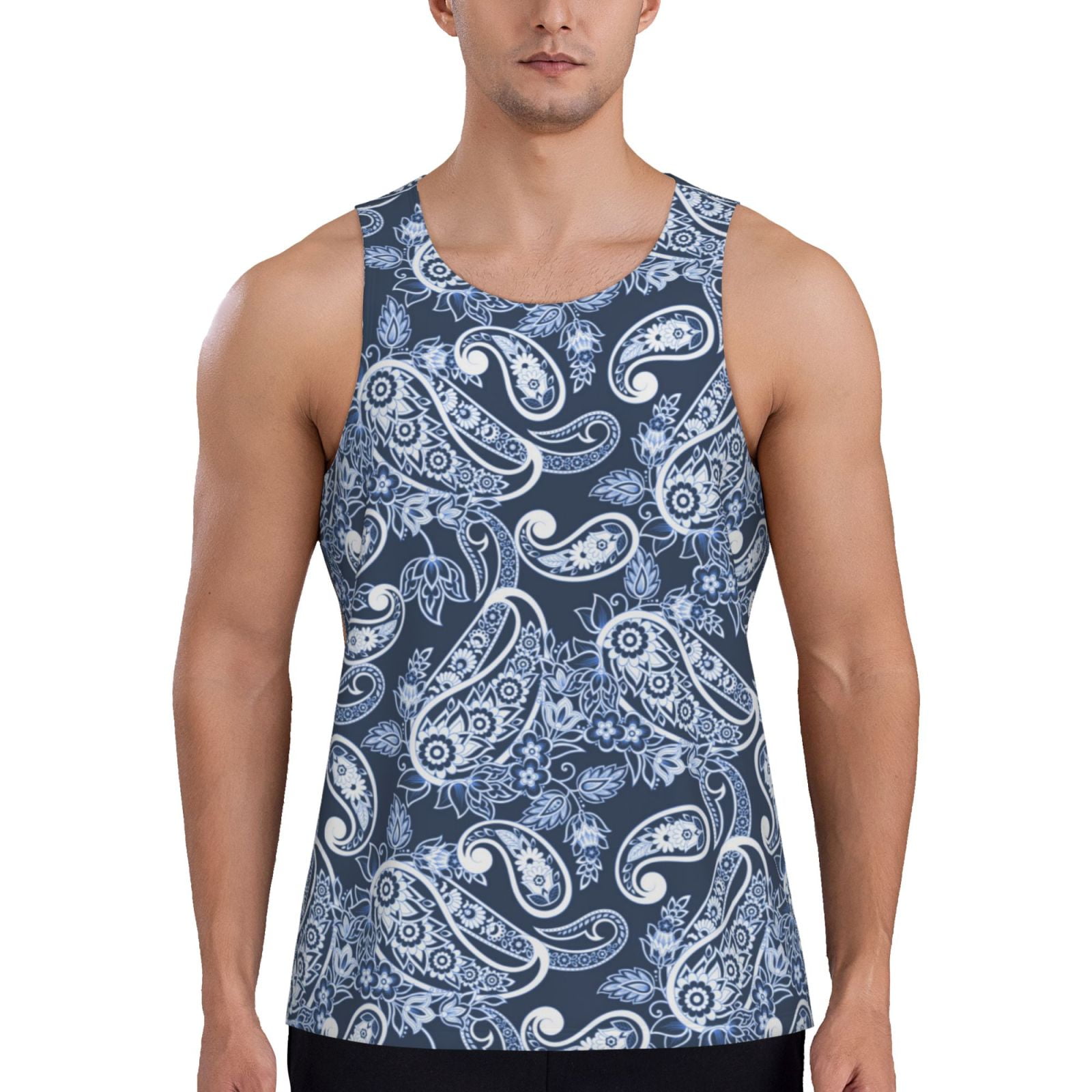 Workout Tank Tops for Men - Paisley Pattern No.90130 Quick Dry Muscle ...