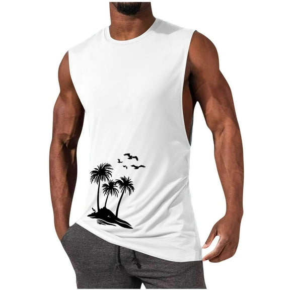 Workout Tank Tops for Men Sleeveless Muscle Cotton Shirts Athletic Slim Fit Sport Beach Tanks