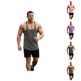 thumbnail image 1 of Workout Tank Tops for Men Summer Lightweight Loose Scoop Neck Racerback Sleeveless Muscle Shirts Bodybuilding Gym Tanks, 1 of 6