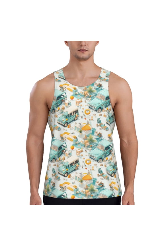 Workout Tank Tops for Men - Travel Suv Rv Camping Quick Dry Sleeveless Muscle Shirts for Men with Running