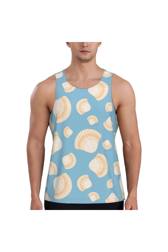 Workout Tank Tops for Men - White Shells Quick Dry Sleeveless Muscle Shirts for Men with Running