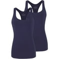 thumbnail image 1 of Workout Tank Tops for Women Athletic Yoga Tops Racerback Tanks Gym Exercise Shirts Activewear 2 Pack Navy M, 1 of 3