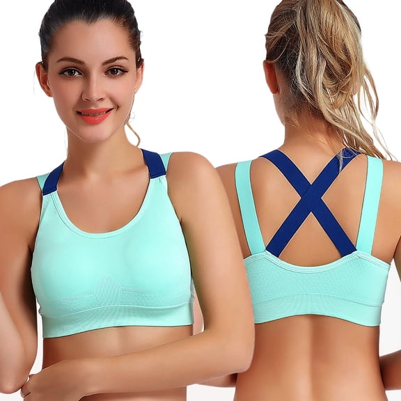 Workout Tank Tops for Women Built In Bra TIANEK High Impact Padded Seamless Underwire Racerback Stappy Sleep Bra,Green