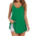 thumbnail image 1 of Workout Tank Tops for Women Double Strap Sleevless Tunic Top to Wear with Leggings Summer Casual Solid Tshirt Tanks (Small, Green), 1 of 4