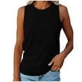 thumbnail image 1 of Workout Tank Tops for Women Solid Round Neck Sleeveless Basic Blouses Casual Loose fitted Summer Plus Size T Shirts Ladies Clothes, 1 of 3