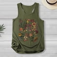 thumbnail image 1 of Workout Tanks for Women Women's Casual Graphic Print Ribbed Strap Loose Tank Cami Tops for Women Army Green L, 1 of 3