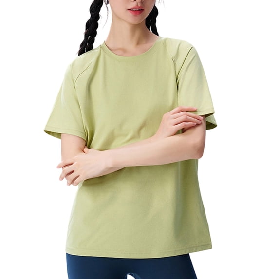 Workout Tops Short Sleeve Shirt Quick Dry Slim Fit Gym Running Athletic Yoga Breathable Crewneck Shirts