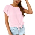 thumbnail image 1 of Workout Tops Woman Summer Yoga Athletic Shirts Cap Sleeve Tie Bow Loose Fit Gym Muscle Shirt, 1 of 7