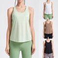 thumbnail image 1 of Workout Tops for Women Racerback Sleeveless Cropped Tank Tops Crewneck Camisole Yoga Running Shirts for Women Plus Size Racerback Breathable Tee (Khaki,M), 1 of 6