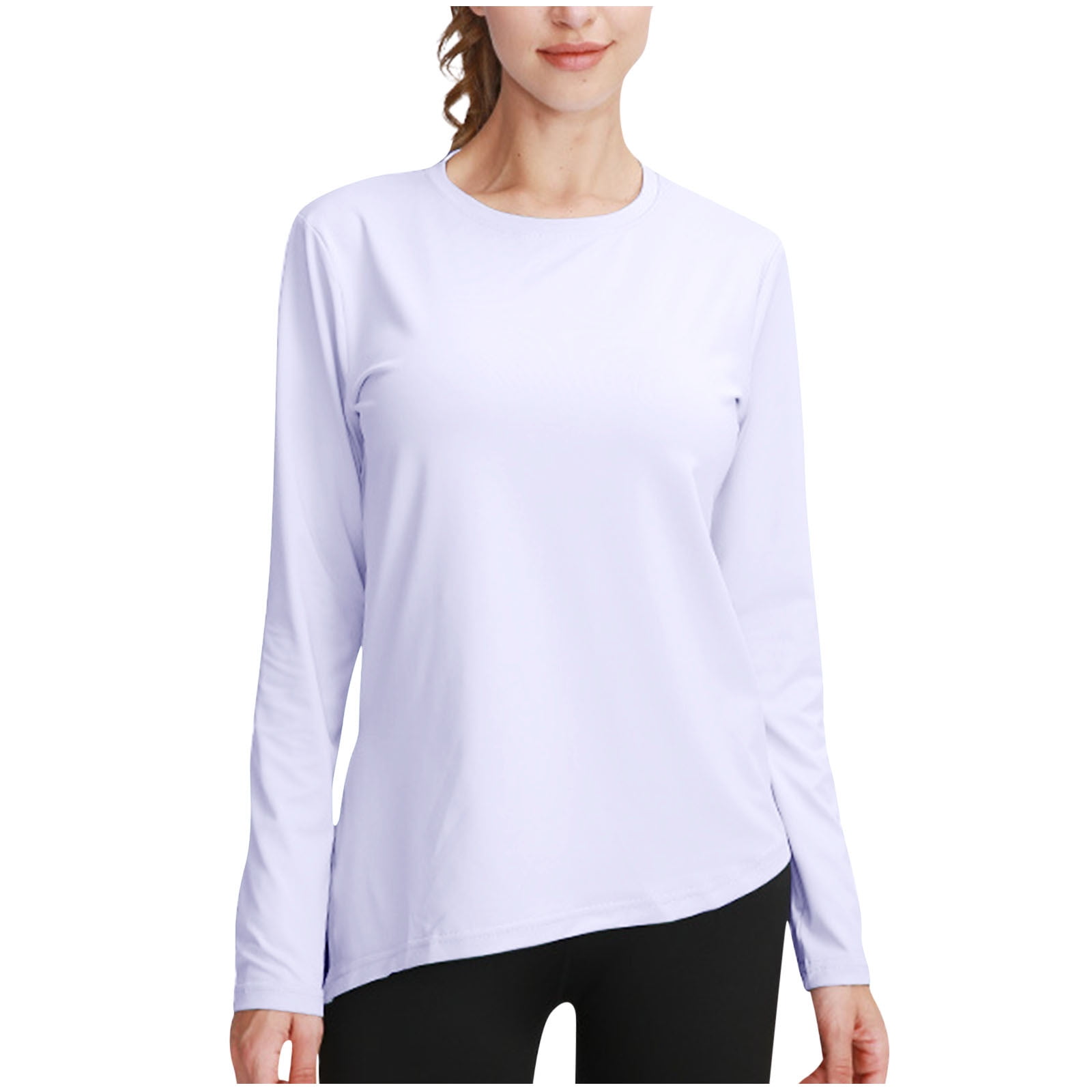 Workout Tops Womens Long Sleeve Quick Drying Lightweight Breathable Gym ...