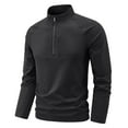 thumbnail image 1 of Workout Tops for Men Fall Winter Casual 1/4 Zip Pullover Long Sleeve Moisture Wicking Quick Dry Athletic Tee Shirts (L, Black), 1 of 3