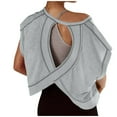 thumbnail image 1 of Workout Tops for Women Athletic Quick Drying Open Back Short Cap Sleeve Cutout T-Shirt for Yoga Sports, 1 of 8