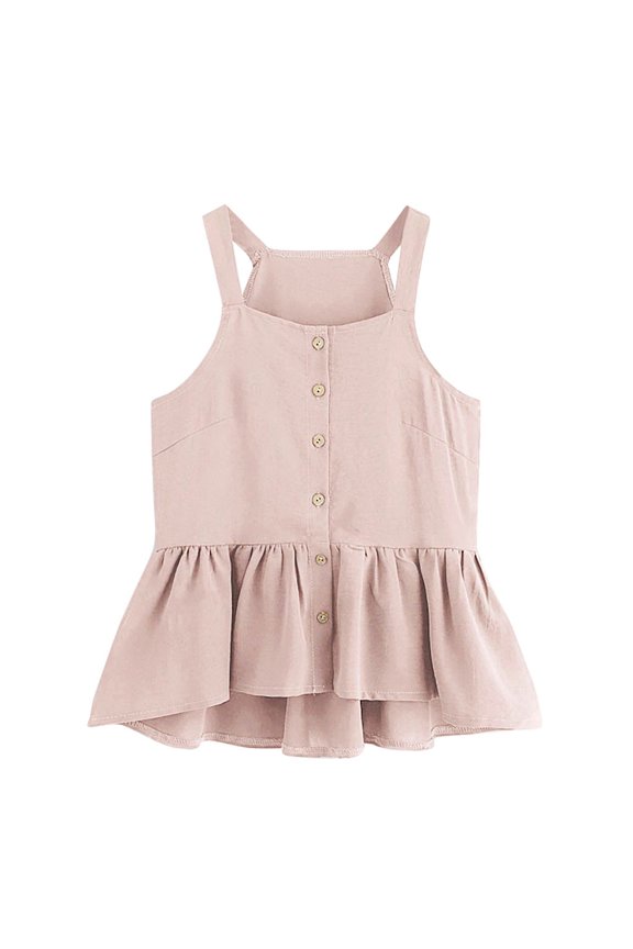 Workout Tops for Women Camisole Hem Crop Ruffle Sleeveless Blouse Undershirt