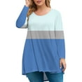 Workout Tops for Women Fall Plus Size Tshirts Long Sleeve Round Neck