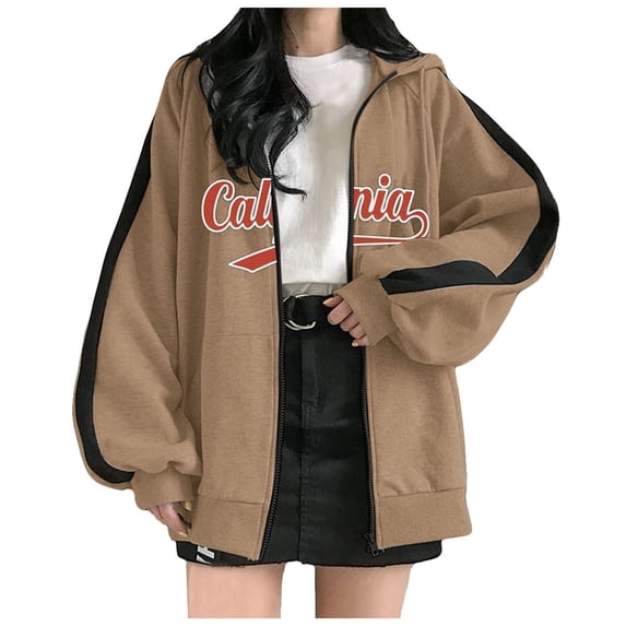 Workout Tops for Women Loose Fit Fall Hooded Long-sleeved Puff One Shoulder Hoody Graphic Leisure Cotton Hoodies Hoodie(Coffee,XXL)