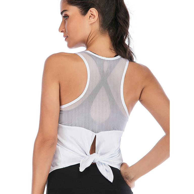 Workout Tops for Women Loose fit Racerback Tank Tops Tie Back
