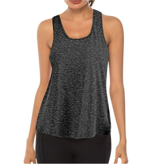 Workout Tops for Women Loose fit Racerback Tank Tops for Women Mesh Backless Muscle Tank Running Tank Tops Gray XXL