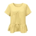 thumbnail image 1 of Workout Tops for Women Oversized Peplum Solid Loose Casual Blouse Cute Summer Tops, 1 of 4