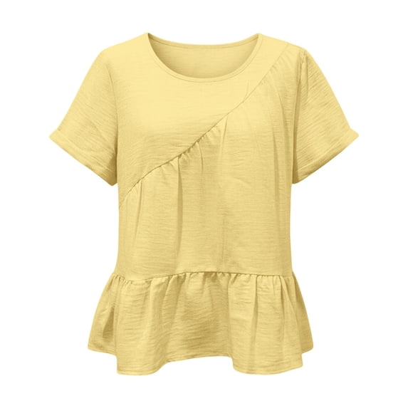 Workout Tops for Women Oversized Peplum Solid Loose Casual Blouse Cute Summer Tops
