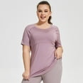 thumbnail image 1 of Workout Tops for Women Plus Size Crew Neck Raglan Short Sleeve Athletic T Shirts Lightweight Quick Dry Gym Shirt, 1 of 7