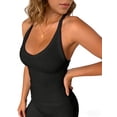 thumbnail image 1 of Workout Tops for Women Racerback Basic Tank Summer Camisole V Neck Slim Fit Ribbed Sleeveless Black S, 1 of 10