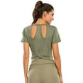 thumbnail image 1 of Workout Tops for Women Racerback Yoga Shirts Athletic Running Gym Crop Tops, Green, Large, 1 of 7