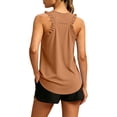 thumbnail image 1 of Workout Tops for Women Ruffle Sleeveless Racerback Crewneck Casual Loose Running Gym Athletic Tee Shirts Loose Fit Yoga Shirt, 1 of 6