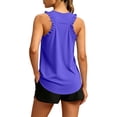 thumbnail image 1 of Workout Tops for Women Ruffle Sleeveless Racerback Crewneck Casual Loose Running Gym Athletic Tee Shirts Loose Fit Yoga Shirt, 1 of 6