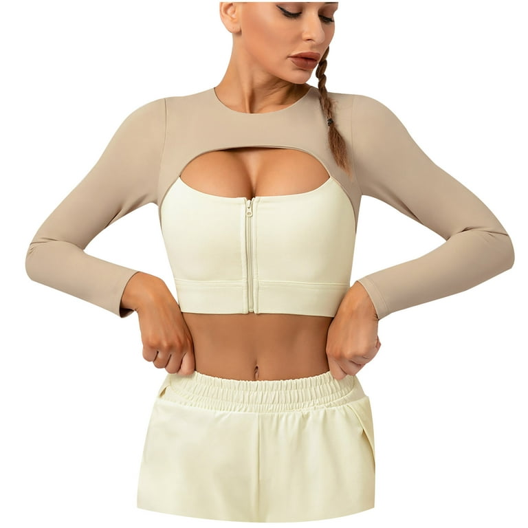 Workout Tops for Women Seamless Cutout Yoga Crop Tees Sleeveless/Short  Sleeve Colorblock Fashion Sexy Sportswear 