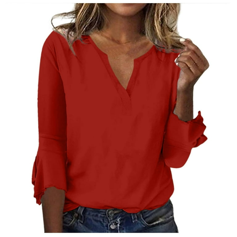 Cute red women's tops hot sale