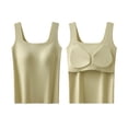 thumbnail image 1 of Workout Tops for Women Solid Color Chest Vest Suspender Wide Shoulder Strap Base Cup Bra Underwear Long Top Anti Glazing Sleeveless Vest, 1 of 6