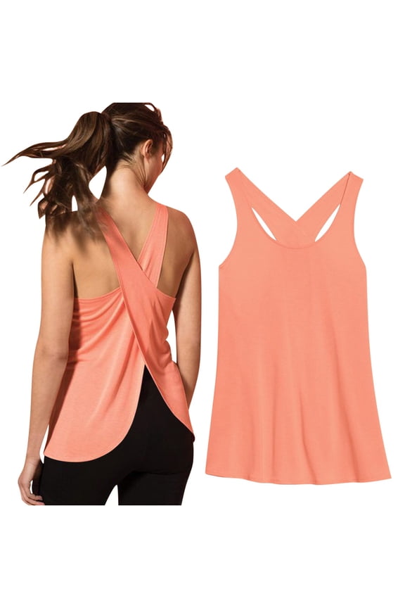Workout Tank Tops for Women Summer Open Back Quick Dry Backless Exercise Yoga Tee Shirts Activewear