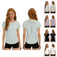 thumbnail image 1 of Workout Tops for Women Summer Short Sleeve Crewneck Slim Fit Quick Dry Mesh Athletic Running T Shirts Gym Yoga Hiking Shirt, 1 of 5
