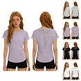 thumbnail image 1 of Workout Tops for Women Summer Short Sleeve Crewneck Slim Fit Quick Dry Mesh Athletic Running T Shirts Gym Yoga Hiking Shirt, 1 of 5