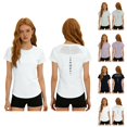 thumbnail image 1 of Workout Tops for Women Summer Short Sleeve Crewneck Slim Fit Quick Dry Mesh Athletic Running T Shirts Gym Yoga Hiking Shirt, 1 of 5