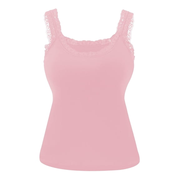 Workout Tops for Women Tank Tops with In Bras Lace Spaghetti Strap Camisole Casual Padded Sleeveless Ribbed Shirts