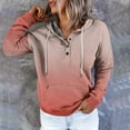 thumbnail image 1 of Workout Tops for Women Women's Casual Fashion Vintage Print Long Sleeve Button Pullover Hoodies Sweatshirts, 1 of 5