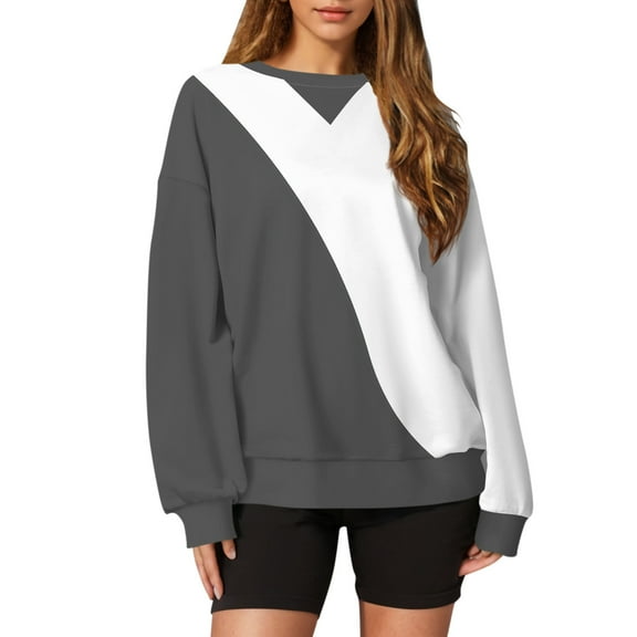 Workout Tops for Women Women's Casual Printing Pullover Long Sleeve Shirt Oversized Sweatshirt